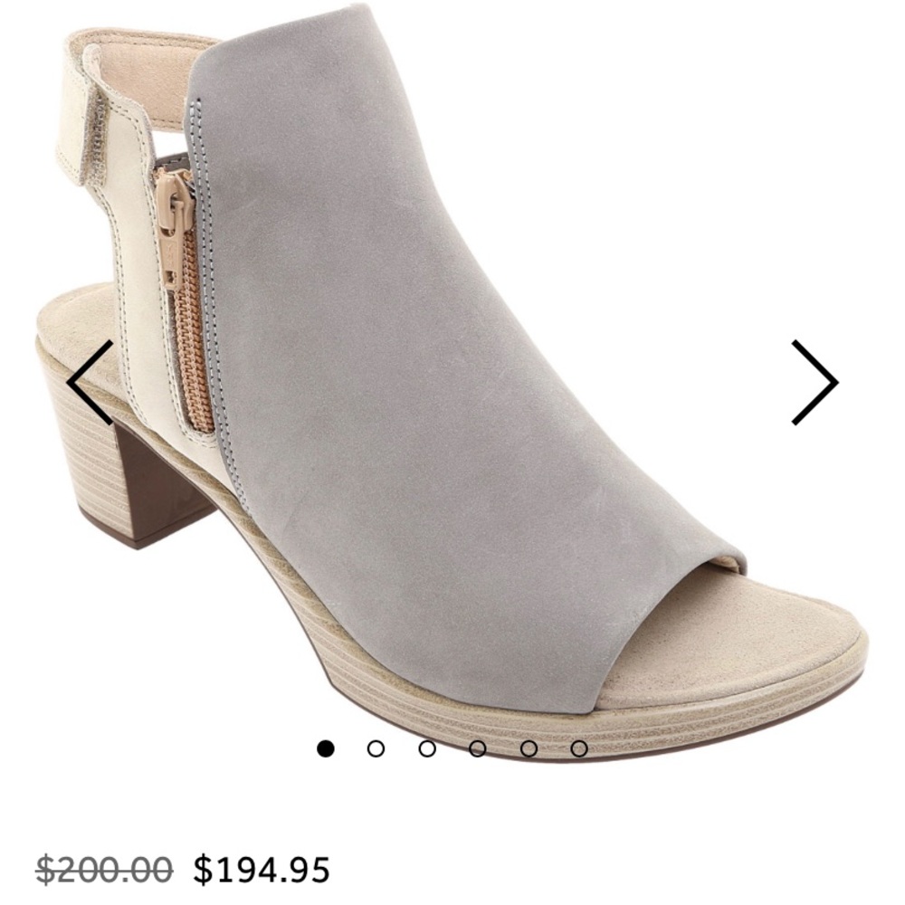 NAOT Favorite Peep Toe Bootie - gray/light blue, size 38